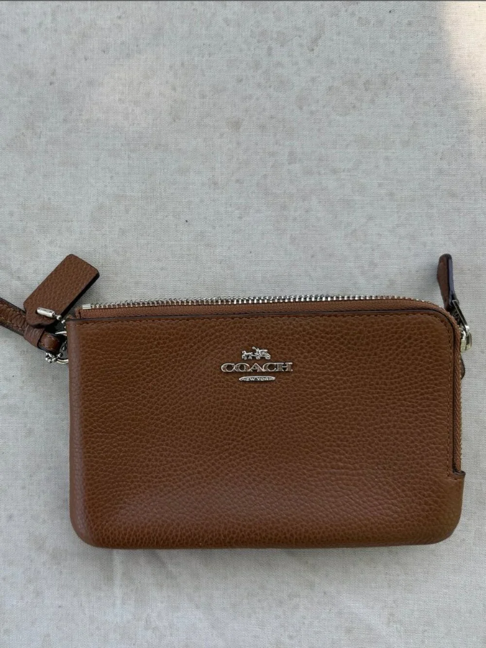 Coach Brown Leather Wristlet
